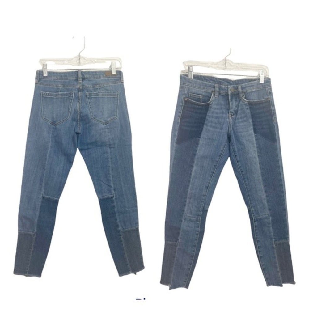 Blank NYC Mid-Rise Skinny Crop Patchwork Jeans